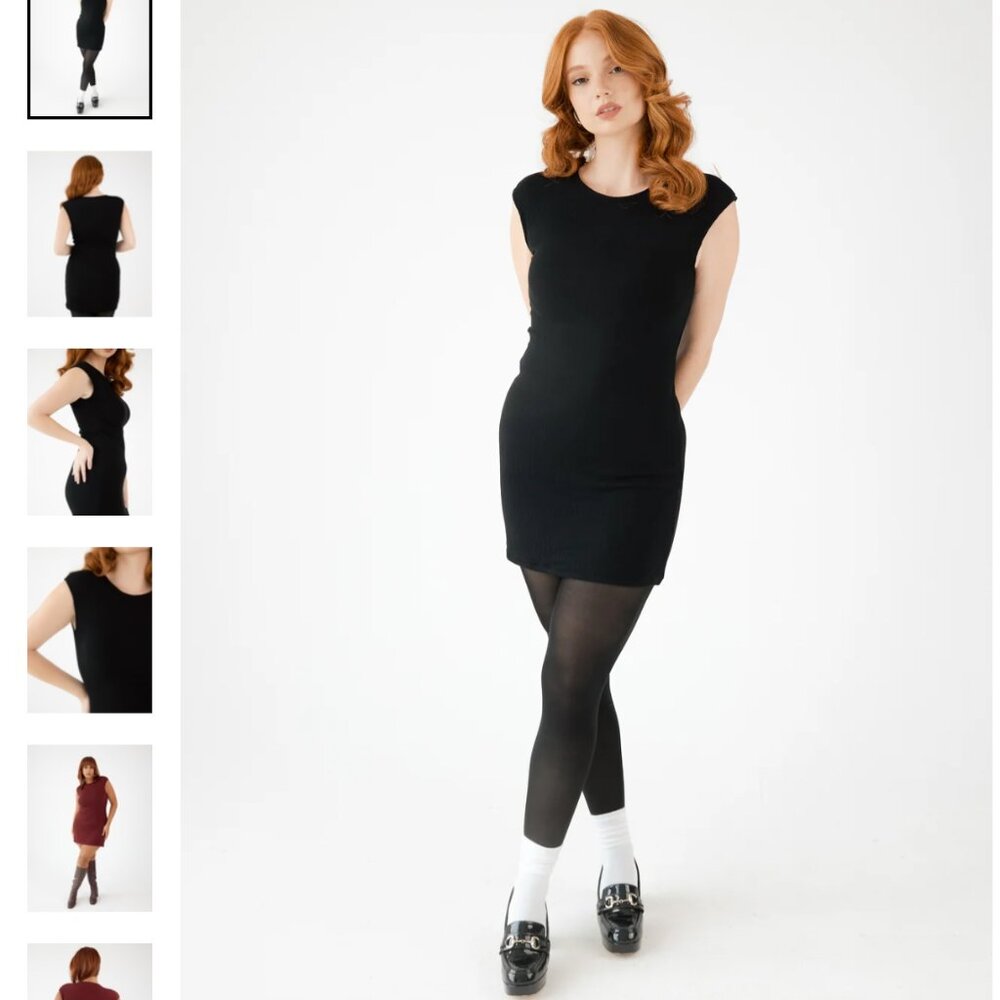 NWT Klassy Network Ribbed Cap Sleeve Brami Dress Size S